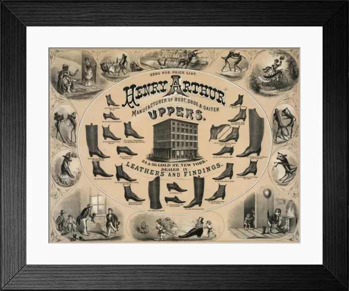 Framed Print : Henry Arthur manufacturer of boot, shoe, and gaiter uppers Framed Print : Henry Arthur manufacturer of boot, shoe, and gaiter uppers