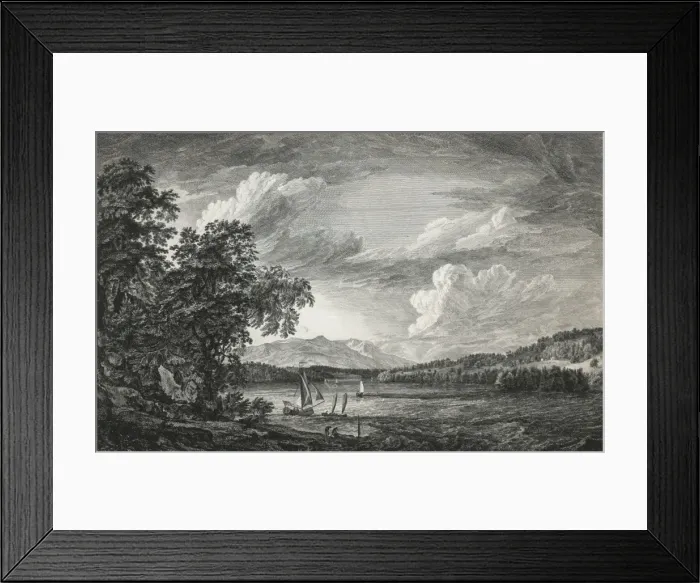 Framed Print : A view in Hudsons River of Pakepsey & the Catts-Kill Mounta Framed Print : A view in Hudsons River of Pakepsey & the Catts-Kill Mounta