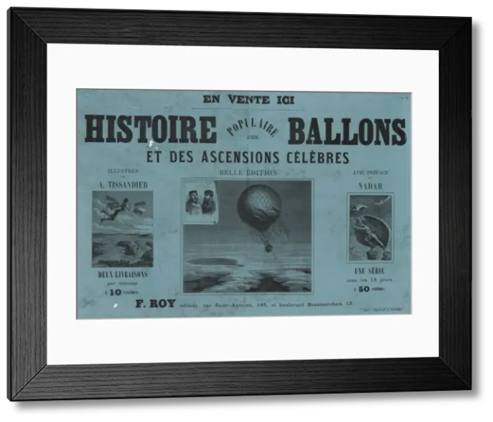 Framed Print : Histoire populaire des ballons et des ascensions celebres Framed Print : Histoire populaire des ballons et des ascensions celebres