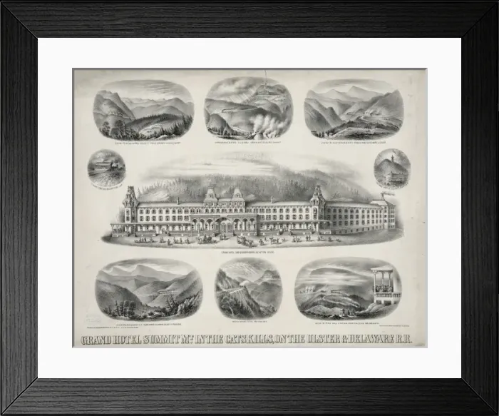 Framed Print : Grand hotel Summit Mt. in the Catskills, on the Ulster & Del Framed Print : Grand hotel Summit Mt. in the Catskills, on the Ulster & Del