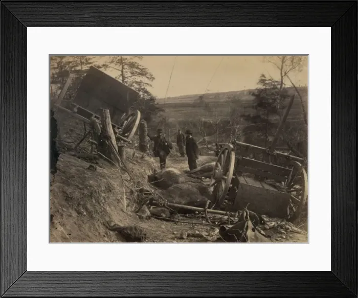 Framed Print : Rebel caisson destroyed by Federal shells, at Fredericksburg Framed Print : Rebel caisson destroyed by Federal shells, at Fredericksburg