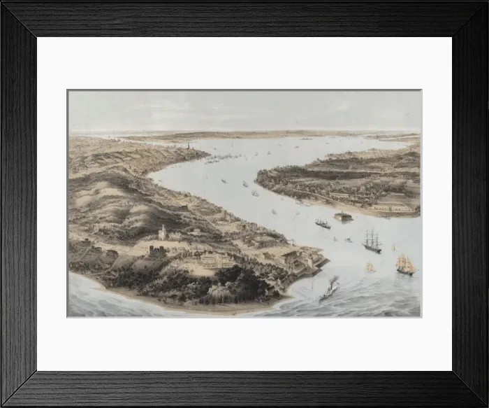 Framed Print : Panorama of the harbor of New York, Staten Island and the na Framed Print : Panorama of the harbor of New York, Staten Island and the na