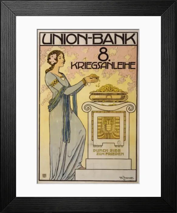 Framed Print : Union-bank, 8. Kriegsanleihe; durch Sieg zum Frieden Framed Print : Union-bank, 8. Kriegsanleihe; durch Sieg zum Frieden