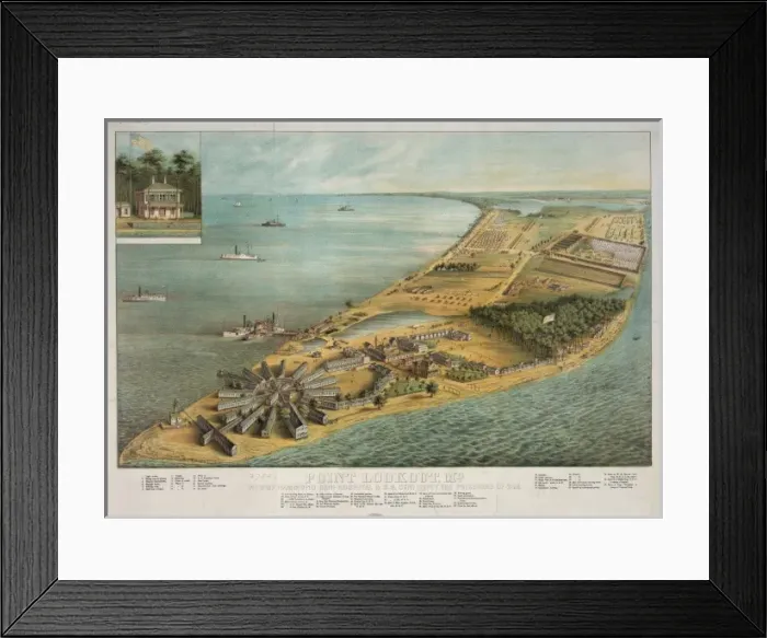 Framed Print : Point Lookout, Md - View of Hammond Genl. Hospital & U. S. Ge Framed Print : Point Lookout, Md - View of Hammond Genl. Hospital & U. S. Ge