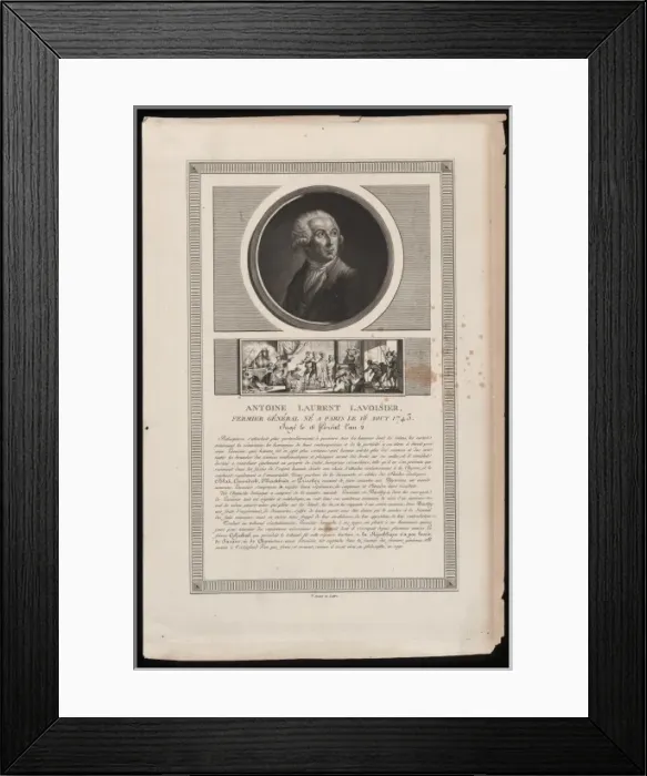 Framed Print : Antoine Laurent Lavoisier, fermier general. Ne a Paris le 16 Framed Print : Antoine Laurent Lavoisier, fermier general. Ne a Paris le 16
