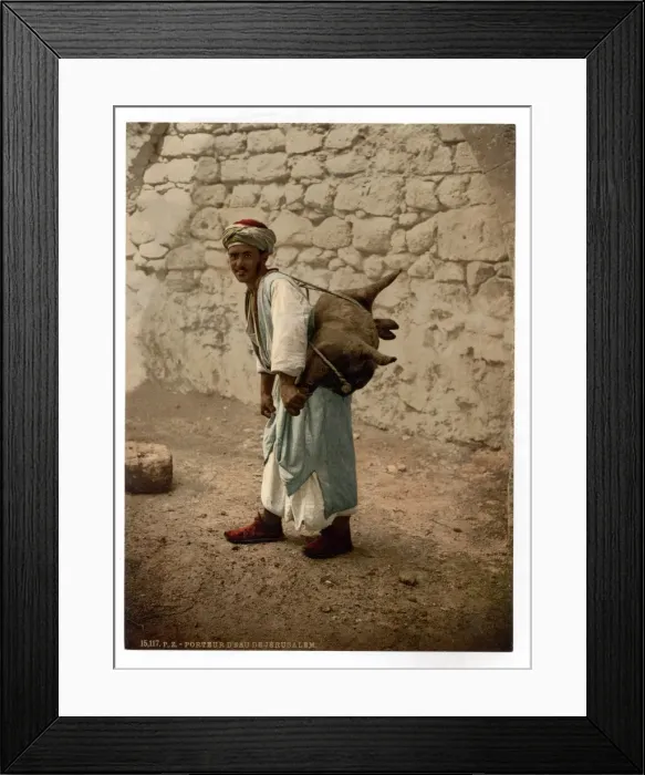 Framed Print : Water carrier of Jerusalem, Holy Land Framed Print : Water carrier of Jerusalem, Holy Land