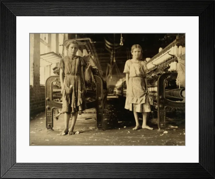 Framed Print : Spinners in a cotton mill Framed Print : Spinners in a cotton mill