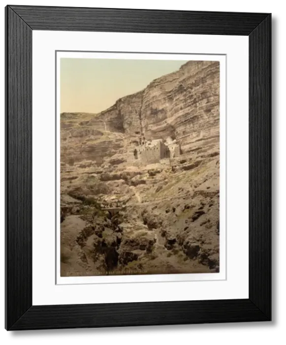 Framed Print : Convent of Elijah and Brook of Kerith, Wady-el-Keit, Holy La Framed Print : Convent of Elijah and Brook of Kerith, Wady-el-Keit, Holy La