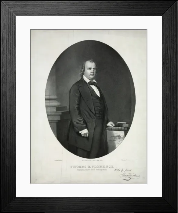 Framed Print : Thomas B. Florence, representative from Pennsylvania Framed Print : Thomas B. Florence, representative from Pennsylvania
