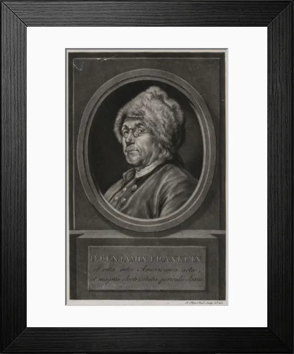 Framed Print : D. Benjamin Franklin, et vita inter Americanos acta, et magn Framed Print : D. Benjamin Franklin, et vita inter Americanos acta, et magn