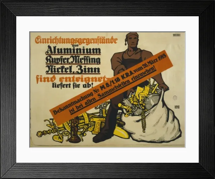 Framed Print : Einrichtungsgegenstande aus Aluminium, Kupfer, Messing, Nick Framed Print : Einrichtungsgegenstande aus Aluminium, Kupfer, Messing, Nick