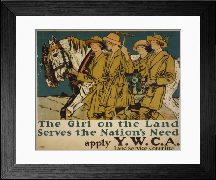 Framed Print : The girl on the land serves the nations need Apply YWCA Lan Framed Print : The girl on the land serves the nations need Apply YWCA Lan