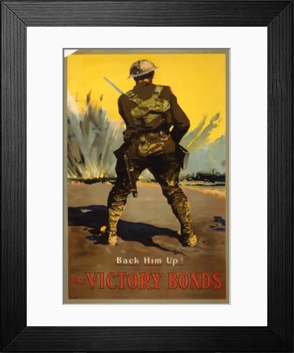 Framed Print : Buy Victory Bonds. Back him up Framed Print : Buy Victory Bonds. Back him up
