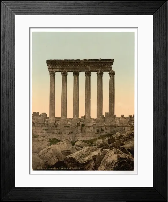 Framed Print : Temple of the Sun, front view, Baalbek, Holy Land, (i. e. Ba Framed Print : Temple of the Sun, front view, Baalbek, Holy Land, (i. e. Ba