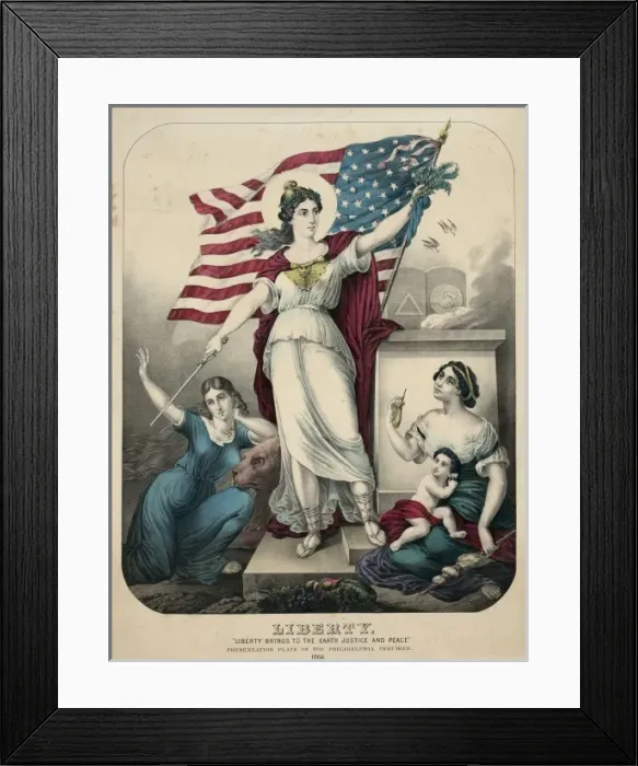 Framed Print : Liberty. Liberty brings to the earth justice and peace Framed Print : Liberty. Liberty brings to the earth justice and peace