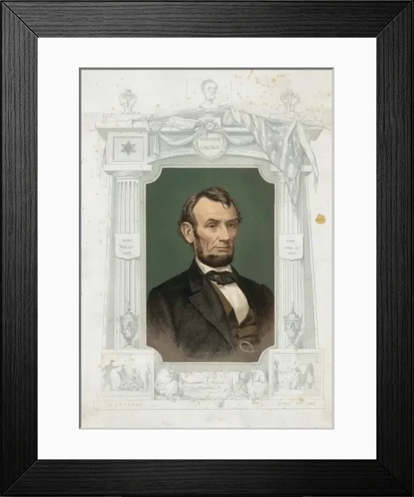 Framed Print : Abraham Lincoln, born on Feb. 12th 1809, died April 15th 186 Framed Print : Abraham Lincoln, born on Feb. 12th 1809, died April 15th 186