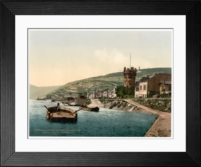 Framed Print : Eagle Tower and Niederwald, Rudesheim, the Rhine, Germany Framed Print : Eagle Tower and Niederwald, Rudesheim, the Rhine, Germany