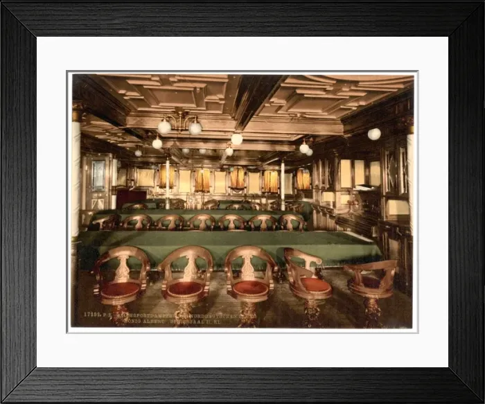 Framed Print : Konig Albert, dining room, second class, North German Lloyd Framed Print : Konig Albert, dining room, second class, North German Lloyd