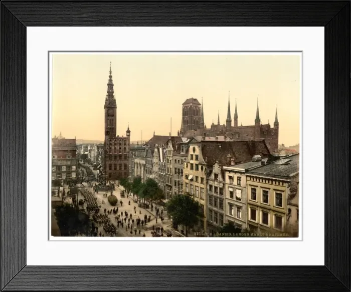 Framed Print : Langen Market and Court House, Danzig, West Prussia, Germany Framed Print : Langen Market and Court House, Danzig, West Prussia, Germany