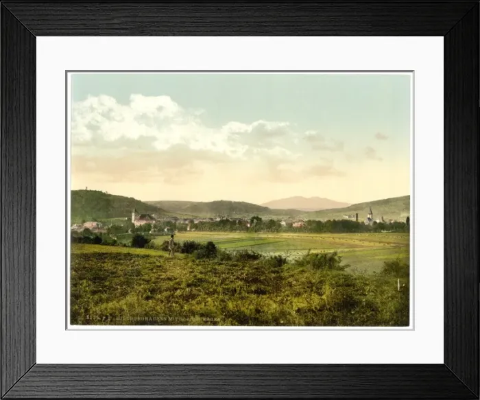 Framed Print : Hildburghausen with Gleichbergen, Thuringia, Germany Framed Print : Hildburghausen with Gleichbergen, Thuringia, Germany