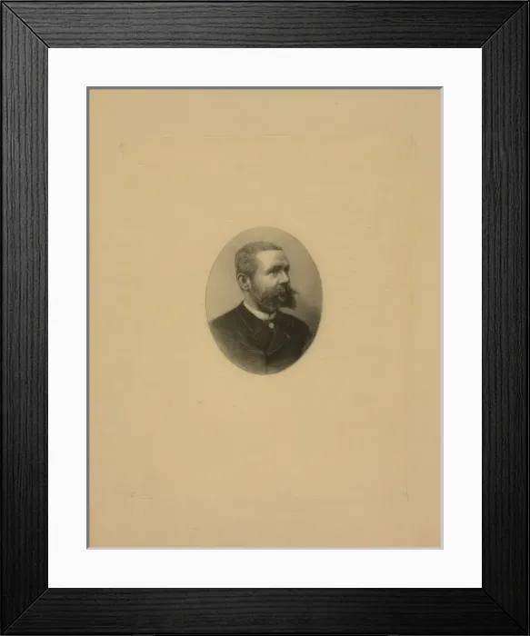 Framed Print : Gaston Tissandier, French balloonist, bust-length oval portr Framed Print : Gaston Tissandier, French balloonist, bust-length oval portr