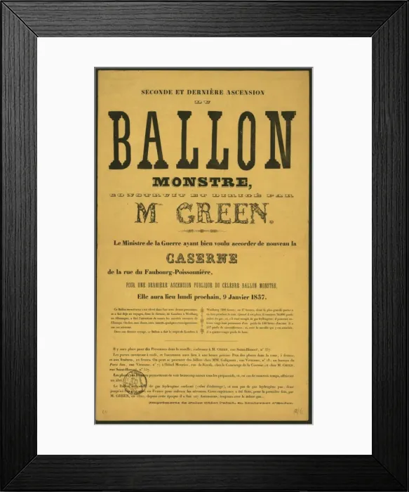 Framed Print : Seconde et derniere ascension du ballon Monstre, construit e Framed Print : Seconde et derniere ascension du ballon Monstre, construit e