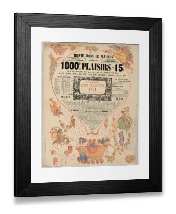 Framed Print : Trente jours de plaisirs. 1000 fr. de plaisirs pour 15 fr. P Framed Print : Trente jours de plaisirs. 1000 fr. de plaisirs pour 15 fr. P