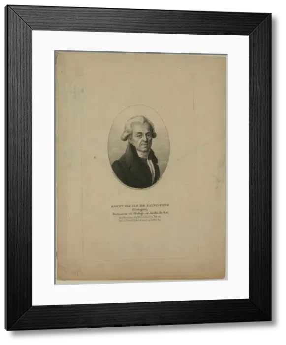 Framed Print : Bartmy. Faujas de Saint-Fond (geologiste), professeur de geo Framed Print : Bartmy. Faujas de Saint-Fond (geologiste), professeur de geo