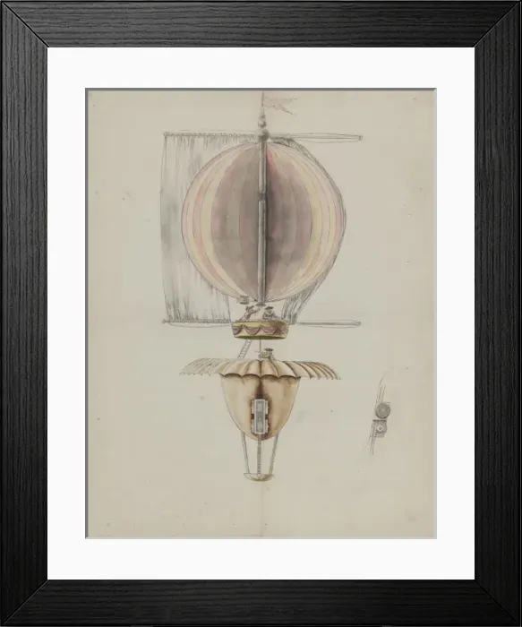 Framed Print : Proposed design for balloon utilizing sails for propulsion Framed Print : Proposed design for balloon utilizing sails for propulsion