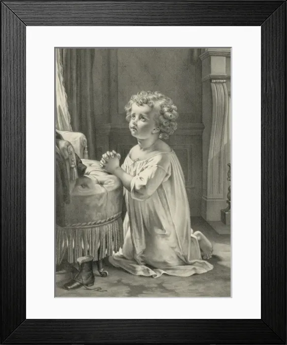 Framed Print : The childs first prayer Framed Print : The childs first prayer