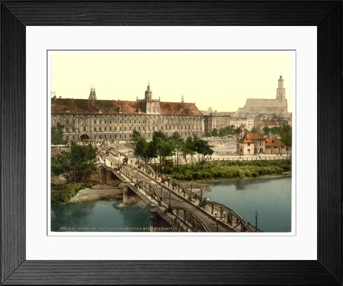 Framed Print : University with bridge, Breslau, Silesia, Germany (i. e. Wro Framed Print : University with bridge, Breslau, Silesia, Germany (i. e. Wro
