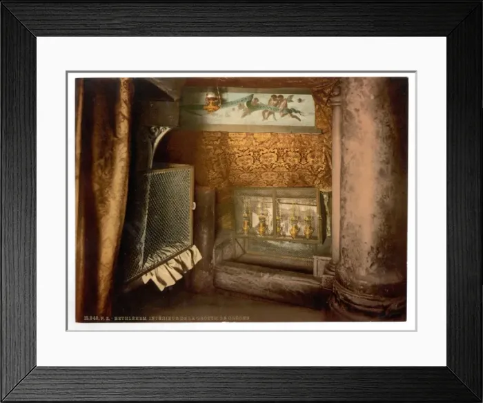 Framed Print : The cave and the cradle, Bethlehem, Holy Land, (i. e. West B Framed Print : The cave and the cradle, Bethlehem, Holy Land, (i. e. West B