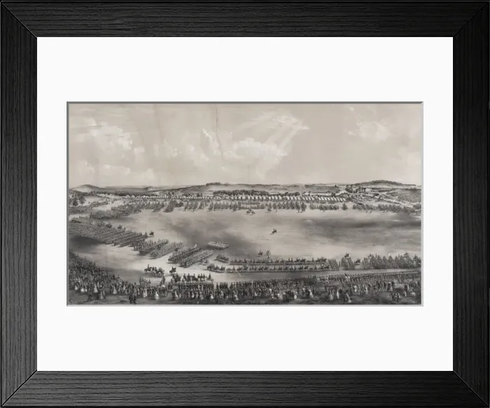 Framed Print : Review of the Mass. volunteer militia, at Concord, Sept. 9 Framed Print : Review of the Mass. volunteer militia, at Concord, Sept. 9