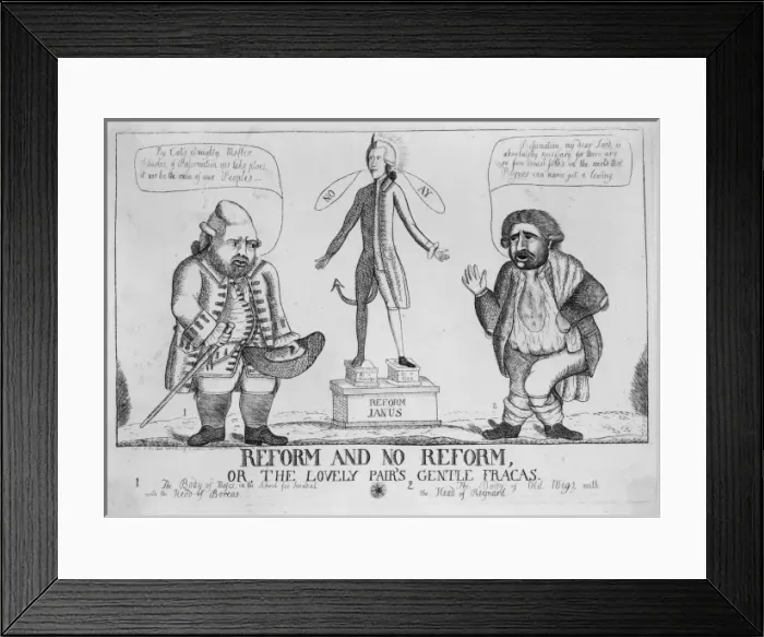 Framed Print : Reform and no reform, or the lovely pairs gentle fracas