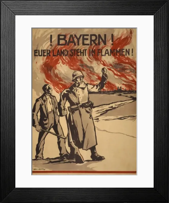 Framed Print : Bayern! Euerer Land steht in Flammen Framed Print : Bayern! Euerer Land steht in Flammen