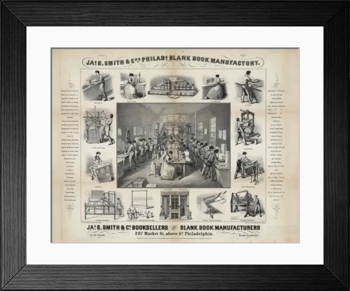 Framed Print : Jas. B. Smith & Co s. Philada. blank book manufactory Framed Print : Jas. B. Smith & Co s. Philada. blank book manufactory