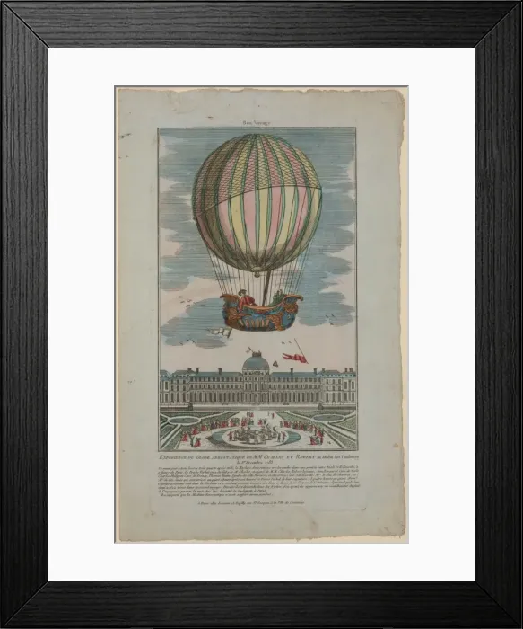 Framed Print : Experience du globe aerostatique du MM. Charles et Robert au Framed Print : Experience du globe aerostatique du MM. Charles et Robert au