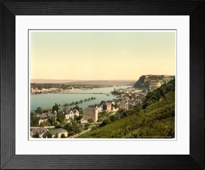Framed Print : Coblenz and Ehrenbreitstein, the Rhine, Germany Framed Print : Coblenz and Ehrenbreitstein, the Rhine, Germany