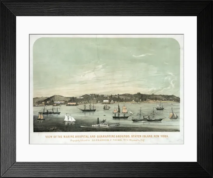 Framed Print : View of the marine hospital and quarantine grounds, Staten I Framed Print : View of the marine hospital and quarantine grounds, Staten I