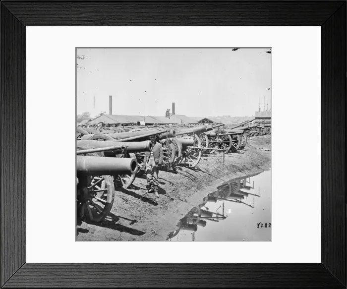 Framed Print : Richmond, Va. Captured siege guns at Rocketts; different vie Framed Print : Richmond, Va. Captured siege guns at Rocketts; different vie