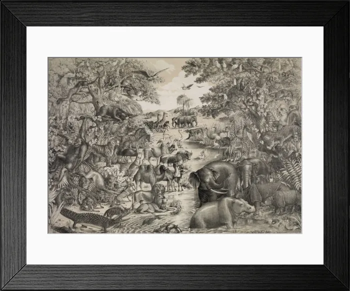 Framed Print : Animals for Noahs ark Framed Print : Animals for Noahs ark