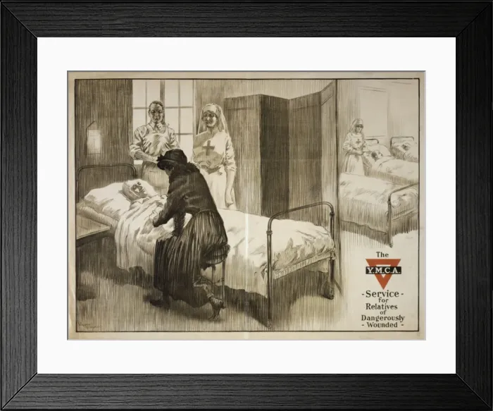 Framed Print : The YMCA service for relatives of dangerously wounded Framed Print : The YMCA service for relatives of dangerously wounded