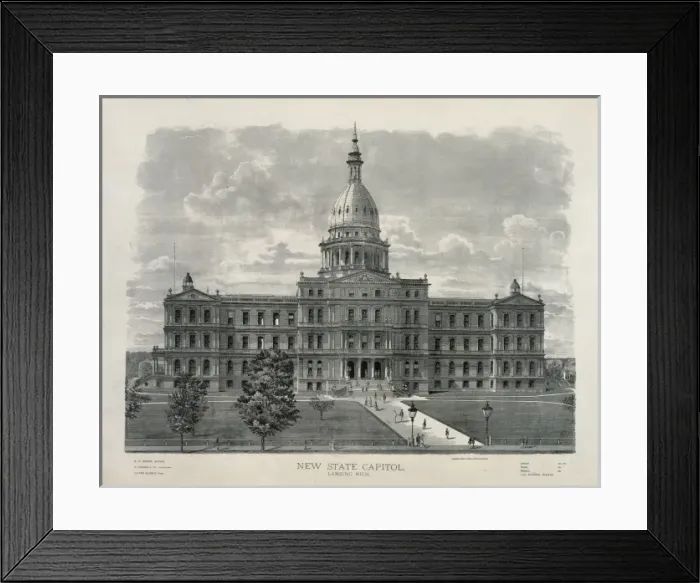 Framed Print : New state capitol, Lansing, Mich Framed Print : New state capitol, Lansing, Mich