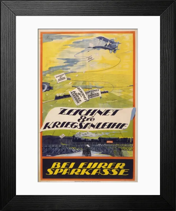 Framed Print : Zeichnet 8te Kriegsanleihe bei Eurer Sparkasse Framed Print : Zeichnet 8te Kriegsanleihe bei Eurer Sparkasse