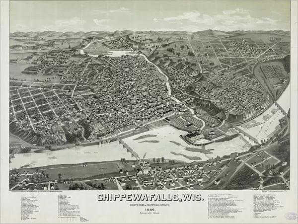 Chippewa-Falls, Wis. County-seat of Chippewa-County. 1886. P