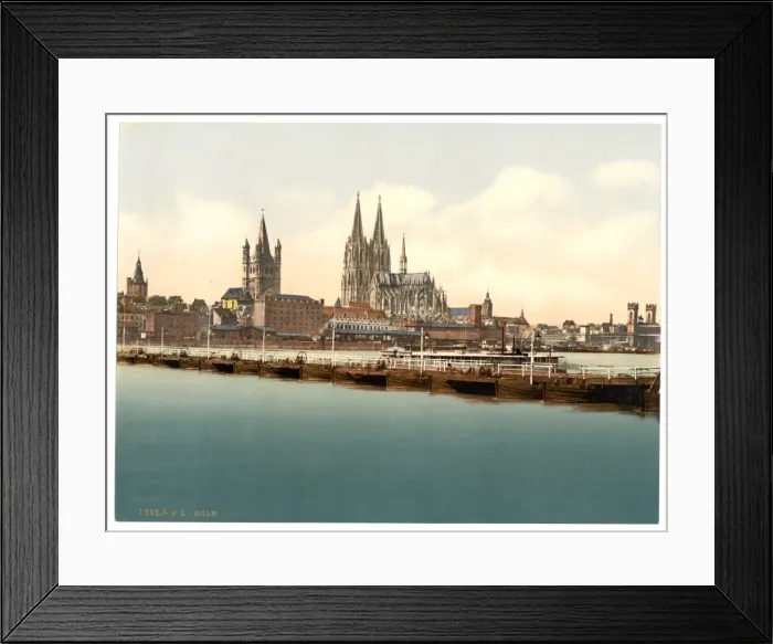 Framed Print : Pontoon bridge from Deutz, Cologne, the Rhine, Germany Framed Print : Pontoon bridge from Deutz, Cologne, the Rhine, Germany