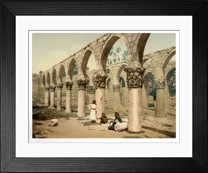 Framed Print : Colonnade of the ancient mosque, Baalbek, Holy Land, (i. e Framed Print : Colonnade of the ancient mosque, Baalbek, Holy Land, (i. e