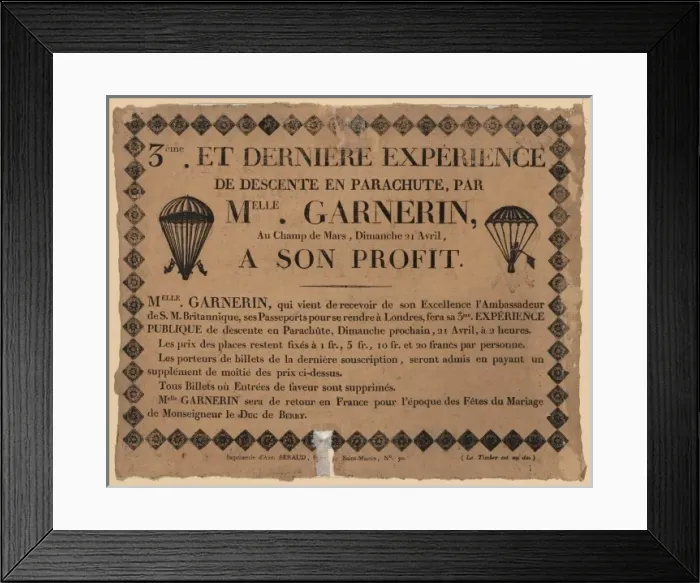 Framed Print : 3eme et derniere experience de descente en parachute par Mel Framed Print : 3eme et derniere experience de descente en parachute par Mel