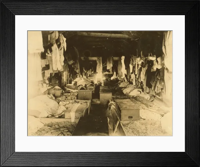 Framed Print : Interior of a shack occupied by berry pickers. Anne Arundel Framed Print : Interior of a shack occupied by berry pickers. Anne Arundel