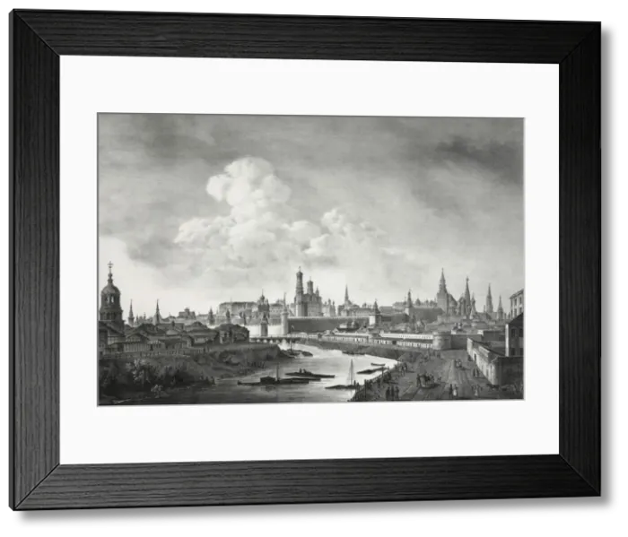Framed Print : Vue du cremlin, prise du cote de la yaousa Framed Print : Vue du cremlin, prise du cote de la yaousa